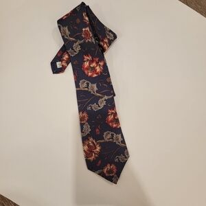 Bugatti Navy Floral Paisley Neck Tie 100% Italian Silk